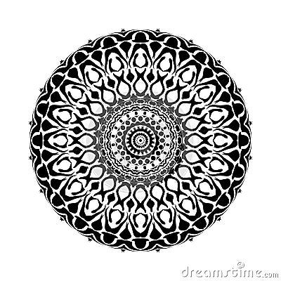 Vector black and white geometrical mandala design or pattern. Vector Illustration