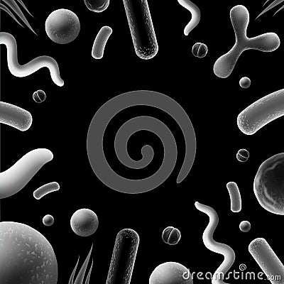 Different bacteria cells Vector Illustration