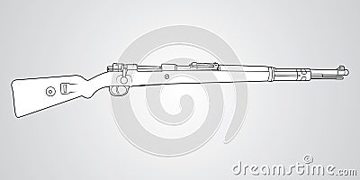 Karabiner 98K rifle Cartoon Illustration