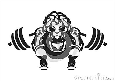 Powerlifting barbell squat Vector Illustration