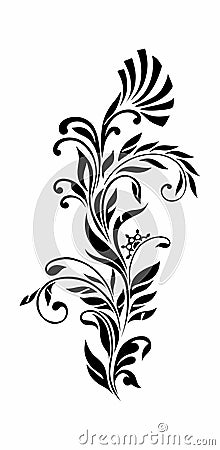 Cartouche nature floral Scroll design background Vector Illustration