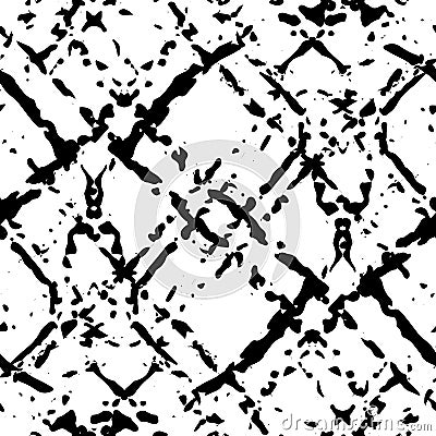 Vector Black and white ink seamless pattern Vector Illustration