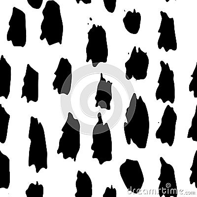Vector Black and white ink seamless pattern Vector Illustration