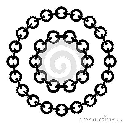 Vector black and white metal chain Vector Illustration