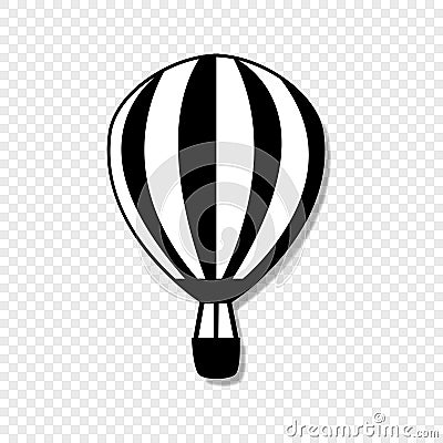 Airship front view icon isolated on transparent background. Vector Illustration