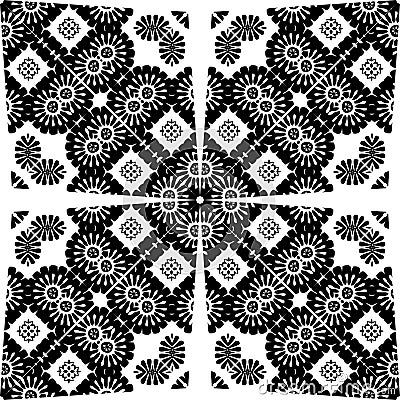 Black and white simple star shape geometric seamless pattern, vector Black and white simple star shape geometric seamless pattern, Vector Illustration