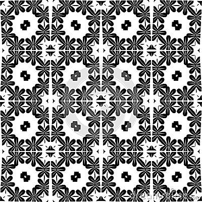 Black and white simple star shape geometric seamless pattern, vector Black and white simple star shape geometric seamless pattern, Vector Illustration