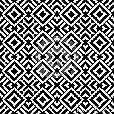 Vector Black and white repeatable rhombus design creating and unique pattern. Vector Illustration