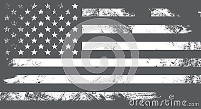 Vector Black and White USA Flag. American Flag Symbol.Icon For Website Or Mobile App Vector Illustration