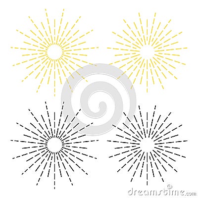 vector black and yellow starburst rays Vector Illustration