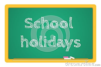 Vector blackboard stationery school holidays Vector Illustration