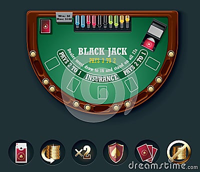 Vector blackjack table layout Vector Illustration