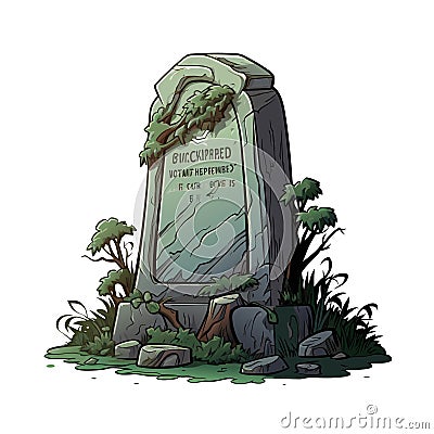 vector blank gravestone. memorial tombstone. halloween headstone vector illustration on white background Vector Illustration