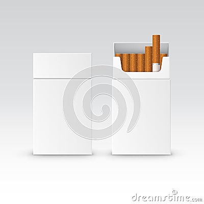 Vector Blank Pack Package Box of Cigarettes Vector Illustration