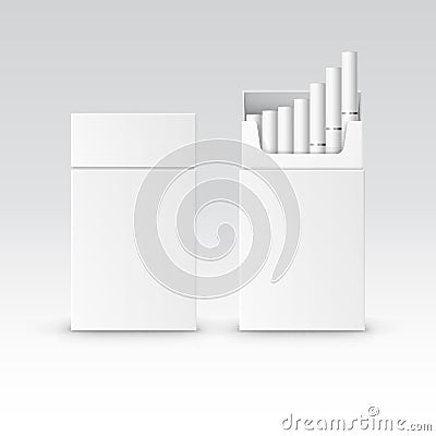 Vector Blank Pack Package Box of Cigarettes Vector Illustration