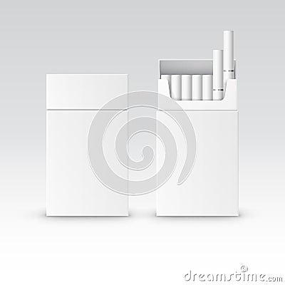 Vector Blank Pack Package Box of Cigarettes Vector Illustration