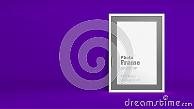 Vector of Blank Photo Frame in vivid violet studio room, Template mock up for display or montage of your content,Business presenta Vector Illustration