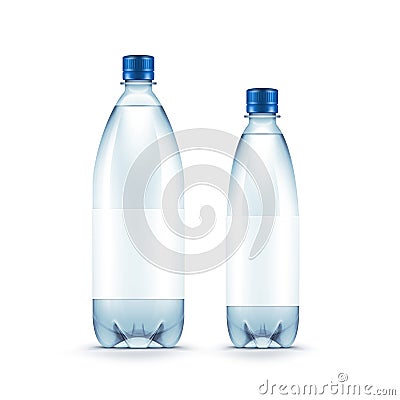 Vector Blank Plastic Blue Water Bottle Isolated Vector Illustration