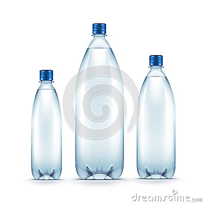 Vector Blank Plastic Blue Water Bottle Isolated Vector Illustration