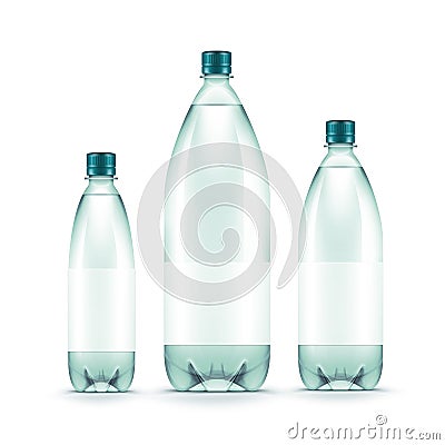 Vector Blank Plastic Blue Water Bottle Isolated Vector Illustration
