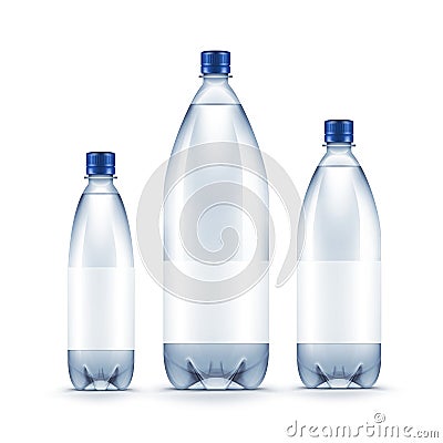 Vector Blank Plastic Blue Water Bottle Isolated Vector Illustration