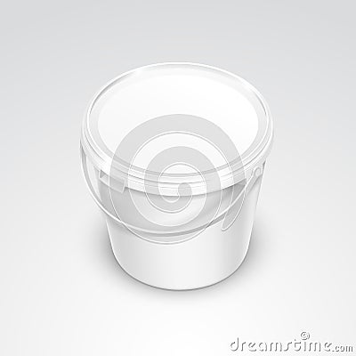 Vector Blank Plastic Bucket Container Packaging Vector Illustration