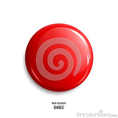 Vector blank red glossy badge or web button. Vector. Vector Illustration