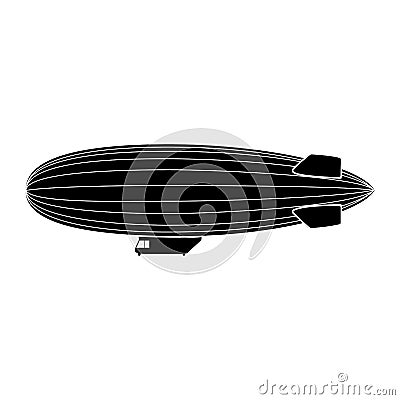 Vector blimp aircraft. Airship, dirigible balloon Cartoon Illustration