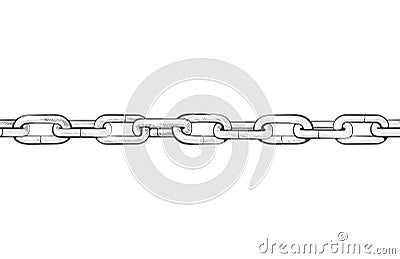 Vector Block of chain. Chain consists of network connections, leadership in business, teamwork, partnership, friendship Vector Illustration