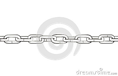 Vector Block of chain. Chain consists of network connections, leadership in business, teamwork, partnership, friendship Vector Illustration