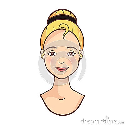 Vector blonde beautiful young smiling woman avatar Vector Illustration
