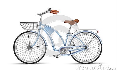 Vector blue bicycle realistic 3d isolated Vector Illustration