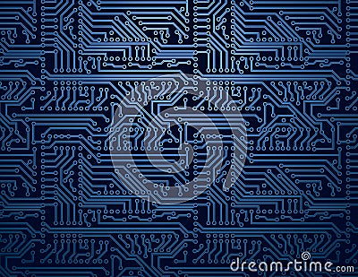 Vector blue circuit board background Vector Illustration