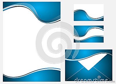 Vector blue company identity template Vector Illustration