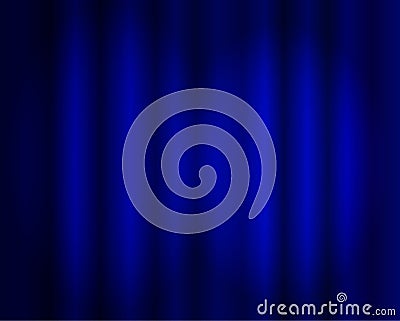 Vector Blue Curtains Background, Stage Illumination, Colorful Backdrop Template. Vector Illustration