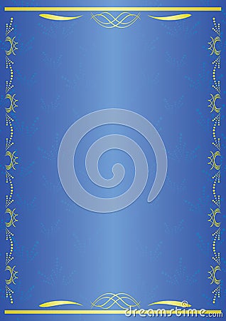 vector blue decorative card with tracery Vector Illustration