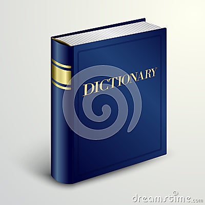 Vector blue dictionary book Vector Illustration