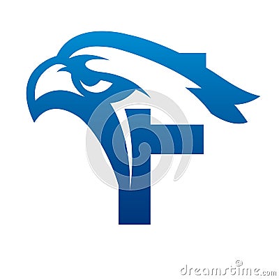 Vector Blue Eagle Initial C Logo Vector Illustration