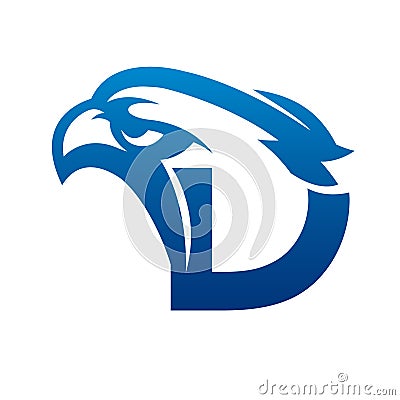 Vector Blue Eagle Initial C Logo Stock Photo