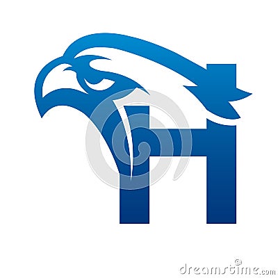 Vector Blue Eagle Initial C Logo Vector Illustration