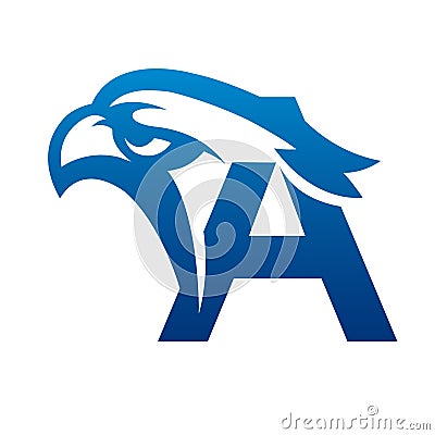 Vector Blue Eagle Initial C Logo Vector Illustration