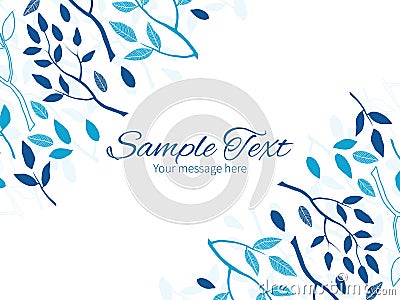 Vector blue forest horizontal double corners frame Vector Illustration