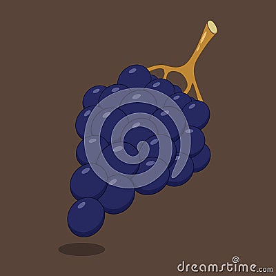 Vector blue grape isolated on background Vector Illustration