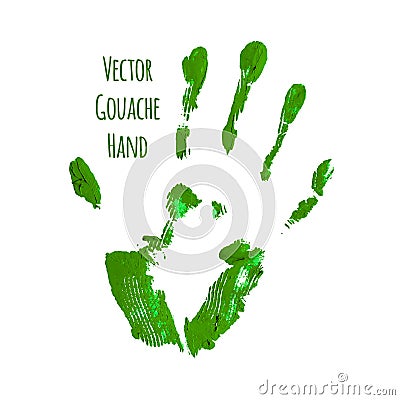 Vector blue greased hand imprint Vector Illustration