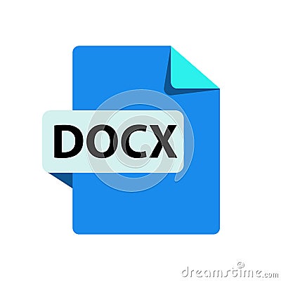 Vector blue icon DOCx. File format extension Vector Illustration