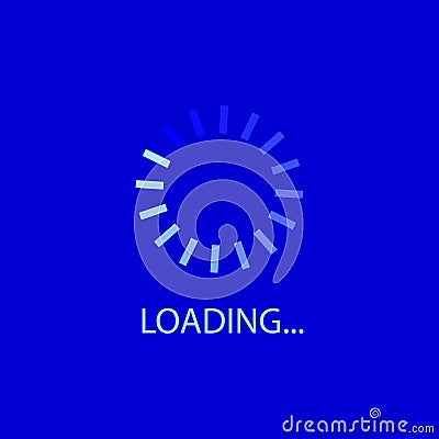 Vector Blue Loading Icon, System Update, Load Process Background. Vector Illustration