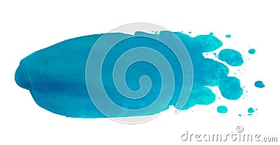 Vector blue paint brush stroke texture isolated on white - acrylic splash banner for Your design Vector Illustration