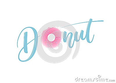 Vector Blue and pink Donut logo Vector Illustration