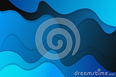 Vector blue water wave layer shape zigzag pattern concept abstract background flat design style Vector Illustration