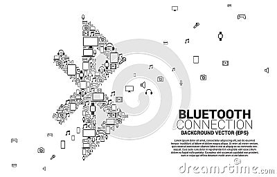 Vector bluetooth icon from IT device mobile phone and gadget. Vector Illustration